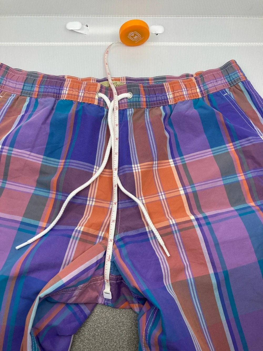 NWT J.Crew Men’s Plaid Swim Trunks Madras Board Shorts S647